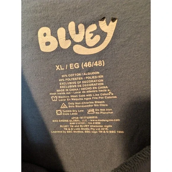 Bluey Cone of Shame T-Shirt Men’s XL Blue Funny Cartoon Graphic Tee Disney - Picture 7 of 11